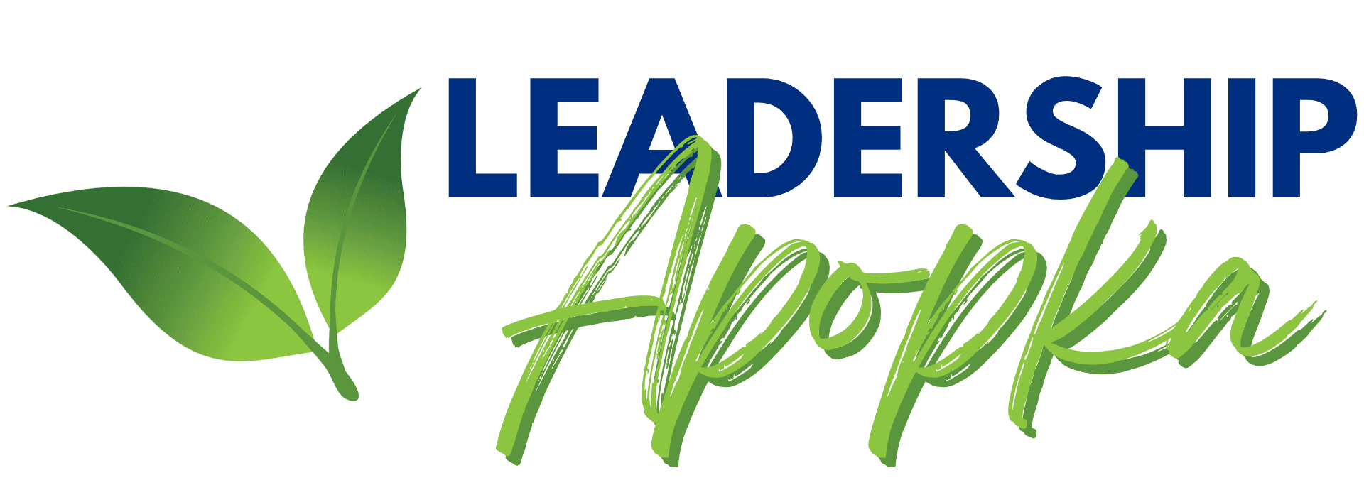 Vibrant logo of Apopka Area Chamber of Commerce promoting leadership and community growth, featuring green leaves and bold text emphasizing local business development.